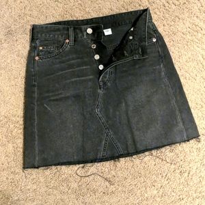 Destroyed black denim skirt